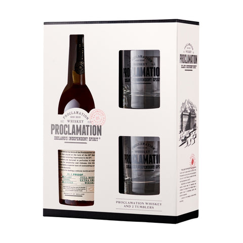 PROCLAMATION WHISKEY WITH 2 TUMBLER GLASSES 40.7%